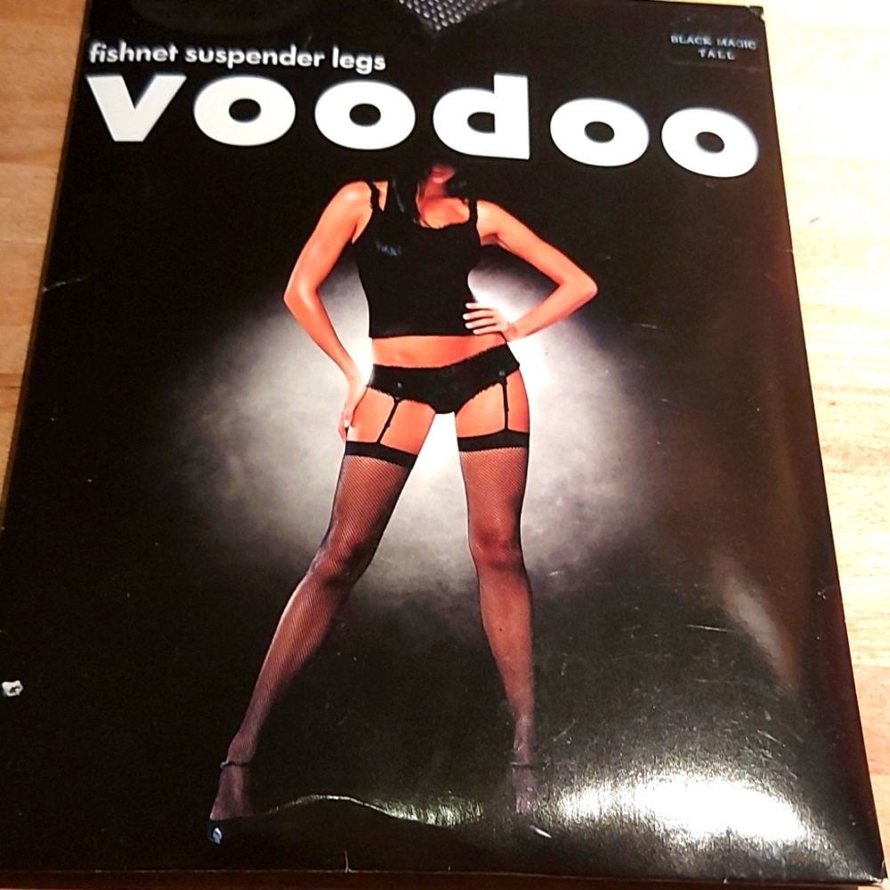 Voodoo Fishnet Suspender Legs/ Black/ Sz Tall/ NWOT
